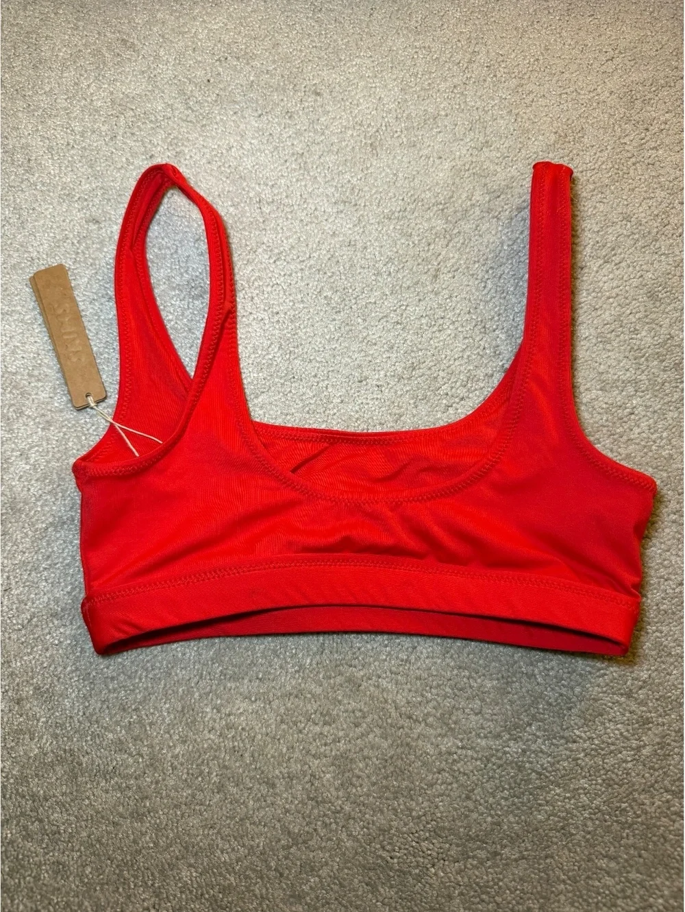 Skims Recycled Swim Tank Bikini Top Color Ruby Size XXS